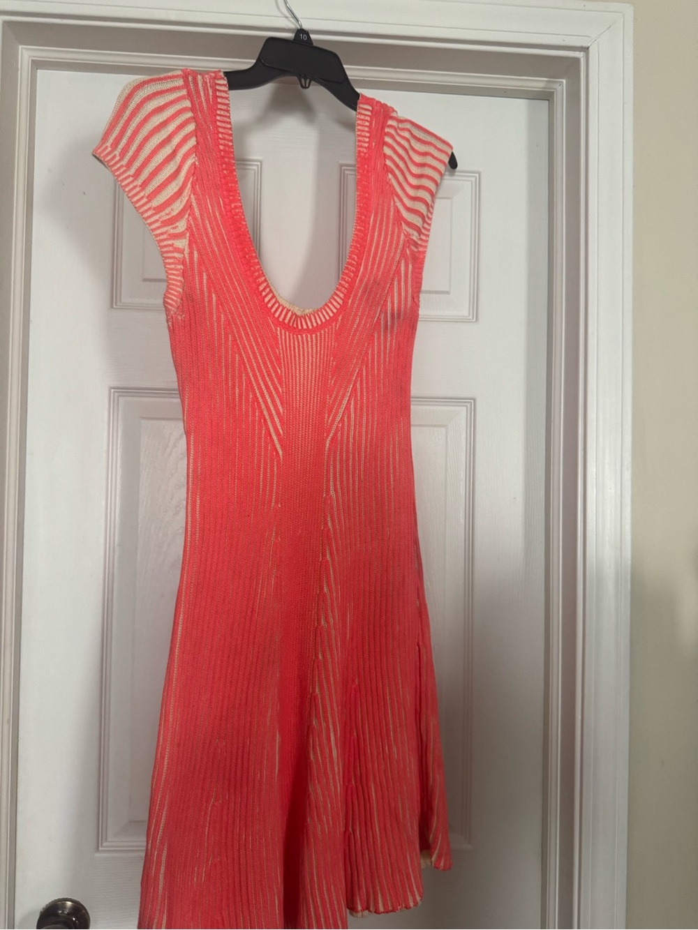 Free People Coral Knit Scoop-Neck Mini Dress